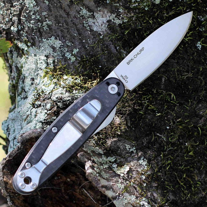 Couteau Esee Churp Fibre Carbone Lame Acier D2 Linerlock Clip BRKC3 - Livraison Gratuite
