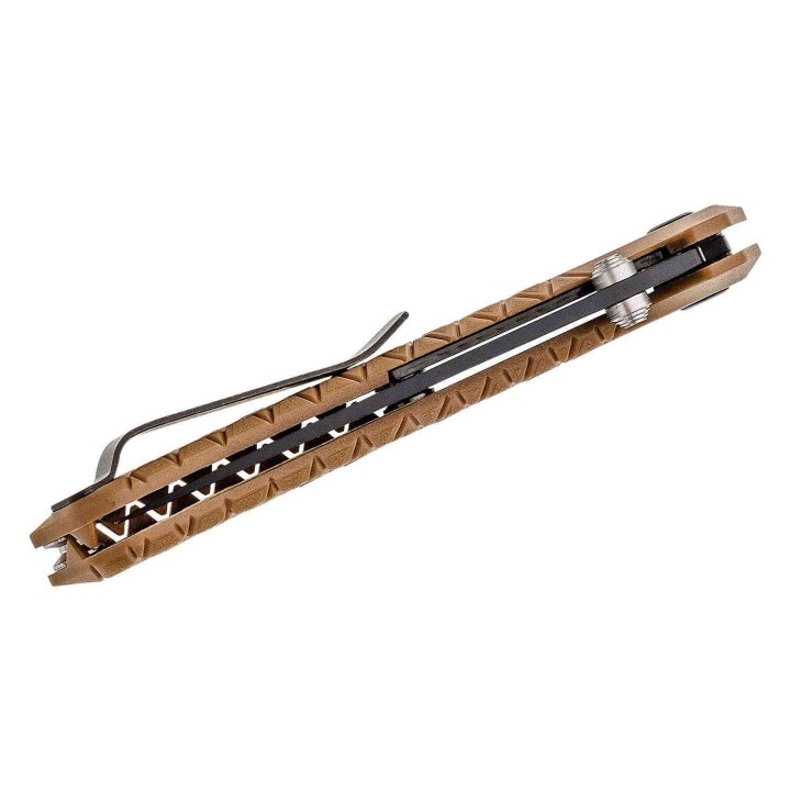 Couteau Gerber Zilch Coyote Lame Acier 7Cr17MoV Manche Brown GRN Linerlock Clip G30001880 - Livraison Gratuite
