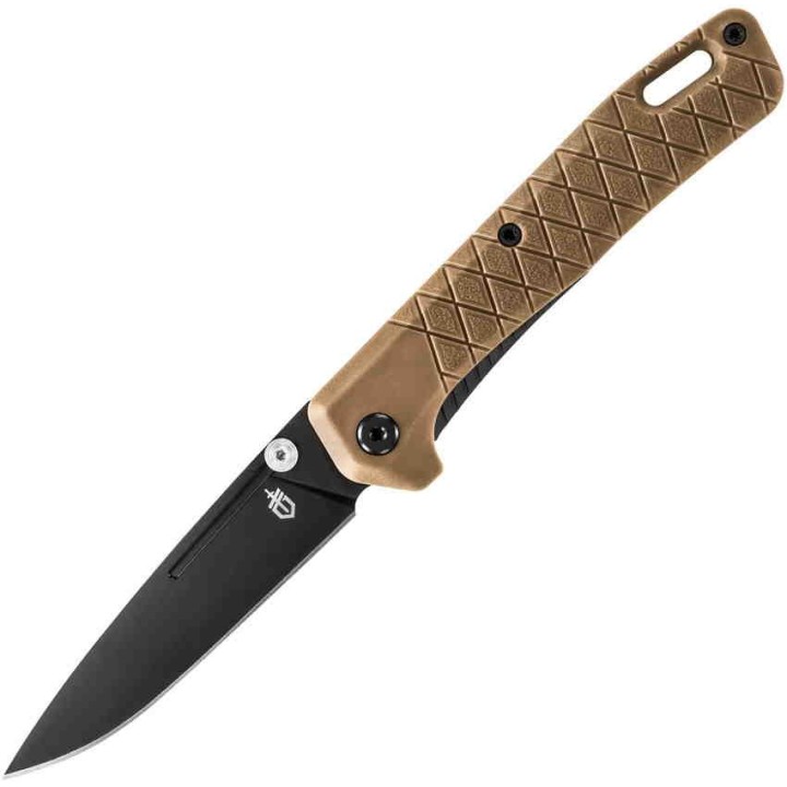 Couteau Gerber Zilch Coyote Lame Acier 7Cr17MoV Manche Brown GRN Linerlock Clip G30001880 - Livraison Gratuite