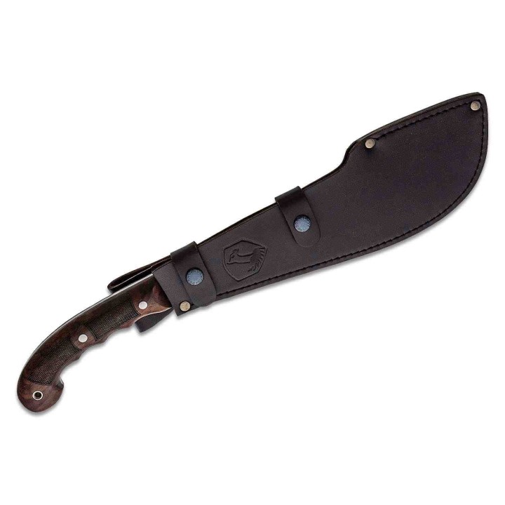 Kukri Condor Departure Bolo Machete Lame Acier Carbone 1075 Manche Bois Etui Cuir Salvador CTK3955122HC - Livraison Gratuite