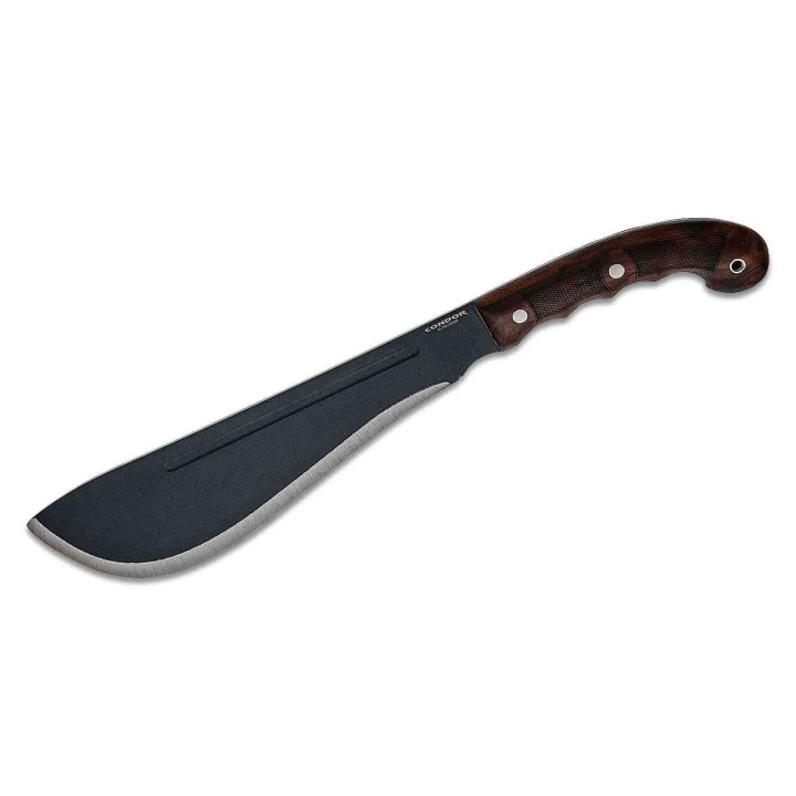 Kukri Condor Departure Bolo Machete Lame Acier Carbone 1075 Manche Bois Etui Cuir Salvador CTK3955122HC - Livraison Gratuite