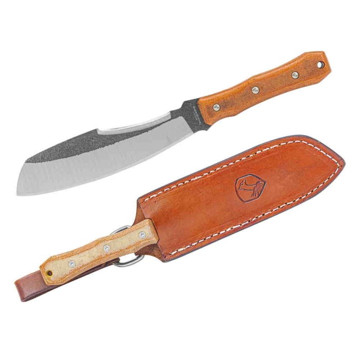 Couteau Condor Mountain Pass Surveyor Lame Acier 440C Manche Micarta Etui Cuir Salvador CTK2018625C - Livraison Gratuite