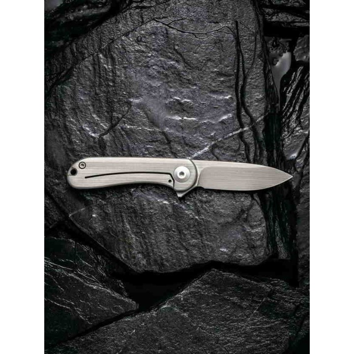 Couteau Civivi Mini Elementum Brass Lame Acier 14C28N Manche Laiton IKBS Framelock CIVC18062Q1 - Livraison Gratuite