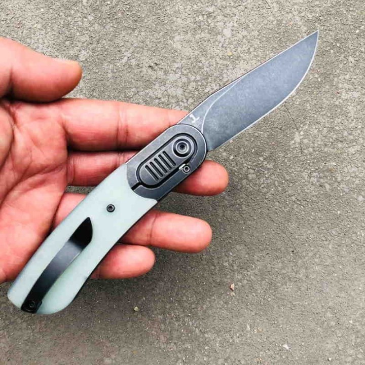 Couteau Kansept Reverie Jade Manche G10/Titane Lame S35VN IKBS Framelock Clip K2025A5 - Livraison Gratuite