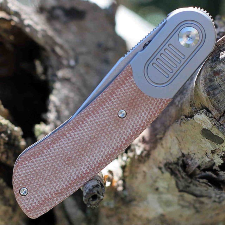 Couteau Kansept Reverie Brown Manche Micarta/Titane Lame S35VN IKBS Framelock Clip K2025A7 - Livraison Gratuite