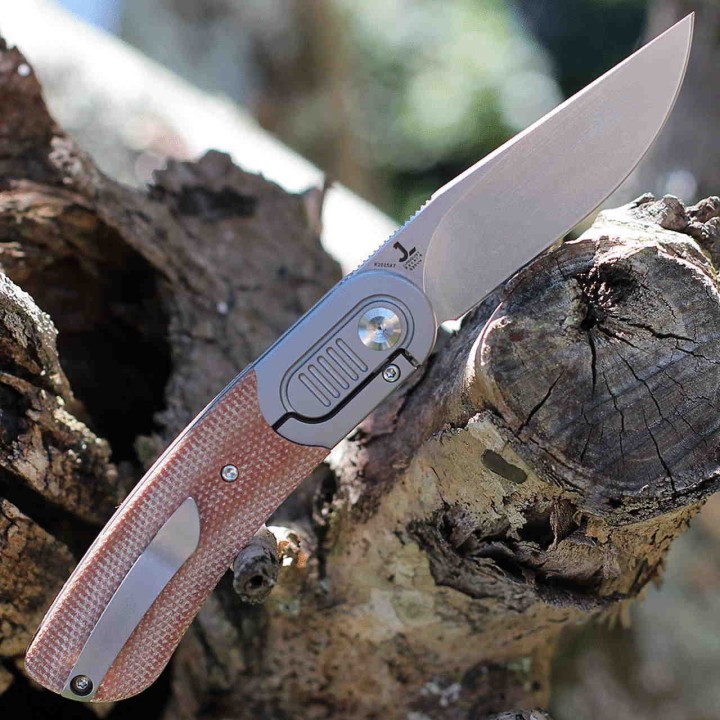 Couteau Kansept Reverie Brown Manche Micarta/Titane Lame S35VN IKBS Framelock Clip K2025A7 - Livraison Gratuite