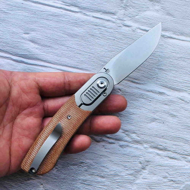 Couteau Kansept Reverie Brown Manche Micarta/Titane Lame S35VN IKBS Framelock Clip K2025A7 - Livraison Gratuite