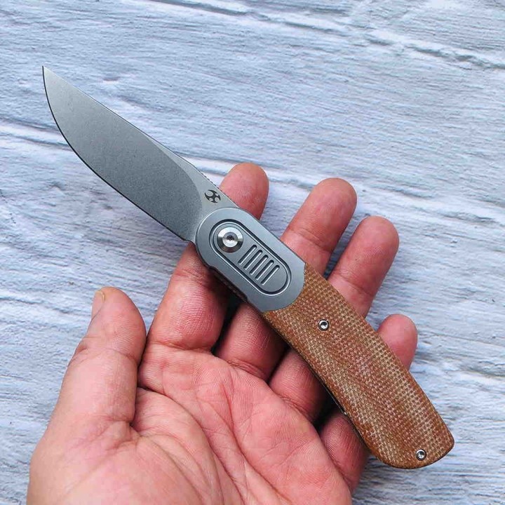 Couteau Kansept Reverie Brown Manche Micarta/Titane Lame S35VN IKBS Framelock Clip K2025A7 - Livraison Gratuite