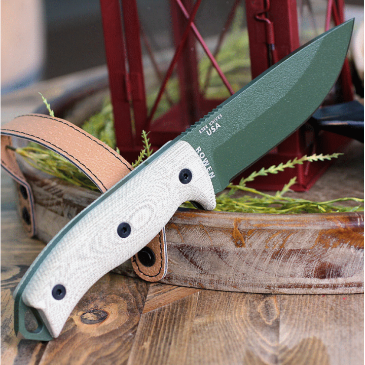 Couteau ESEE Model 5 Green 3D Lame Acier Carbone 1095 Etui Kydex + Clip Made USA ES5POD0017 - Livraison Gratuite