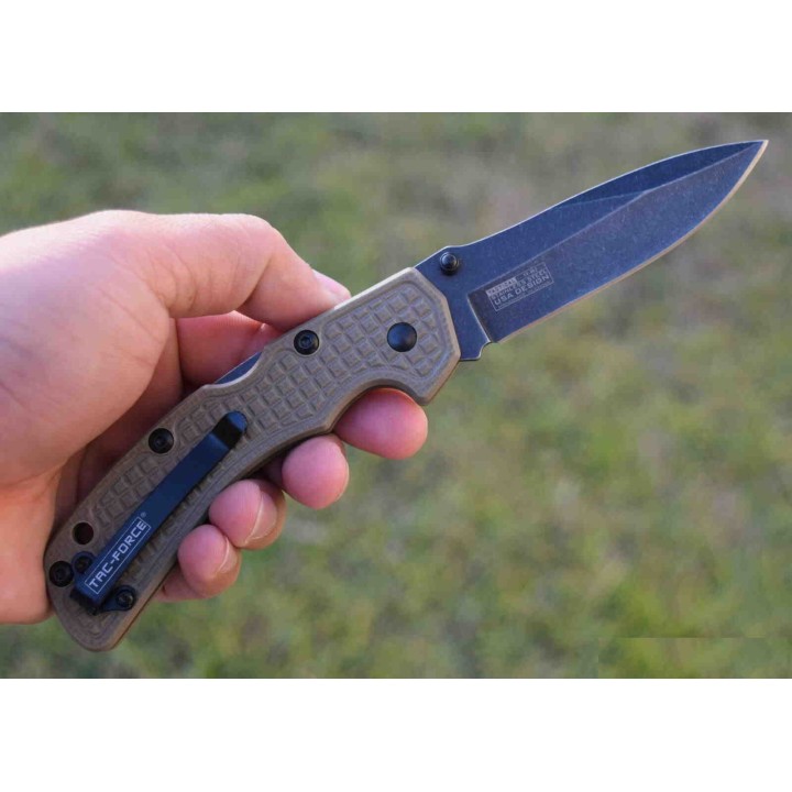 Lot de 3 Couteau Tactical Tac Force Desert Storm Manche Tan G10 Lame Acier InoX TF962TN - Livraison Gratuite