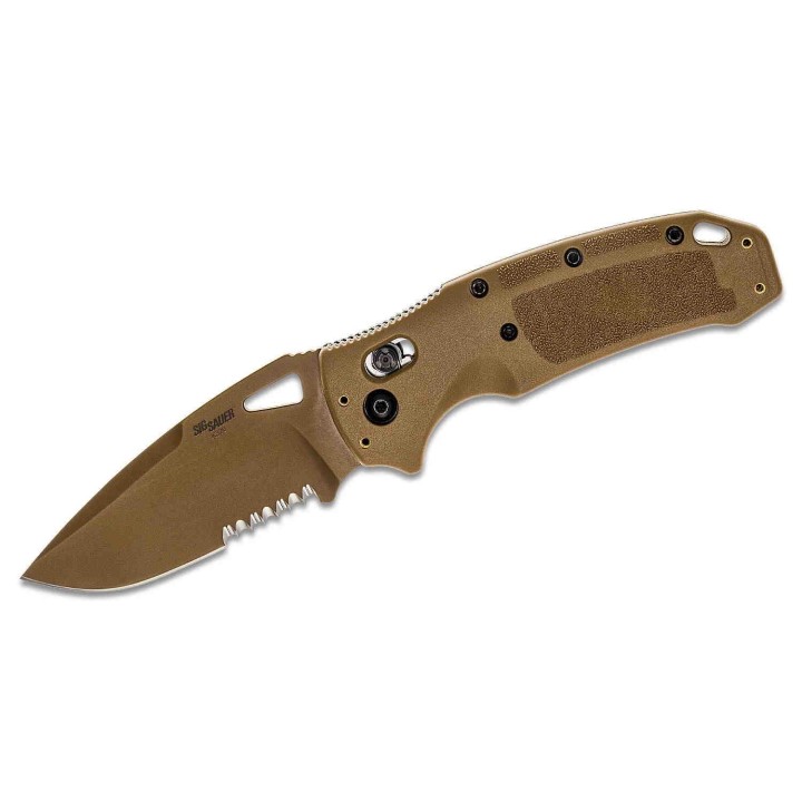 Couteau SIG Sauer K320 M17 ABLE Lock Lame Acier S30V Manche Polymère Tan Made USA SIG36373 - Livraison Gratuite
