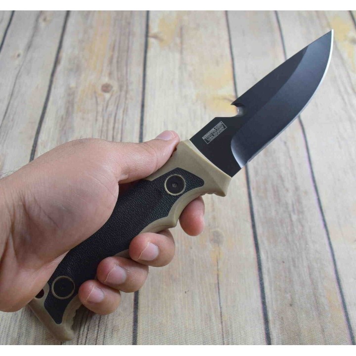 Couteau Tac Force Tactical Manche Tan Lame Acier 3Cr13 Etui Nylon Bracelet Paracorde TFFIX005TN - Livraison Gratuite