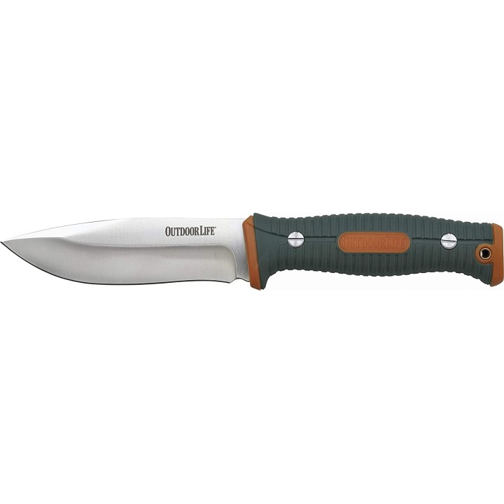 Couteau de Survie Outdoor Life Lame Acier 7Cr17MoV Manche Fibre Nylon Etui FRN OLFIX001OGN - Livraison Gratuite
