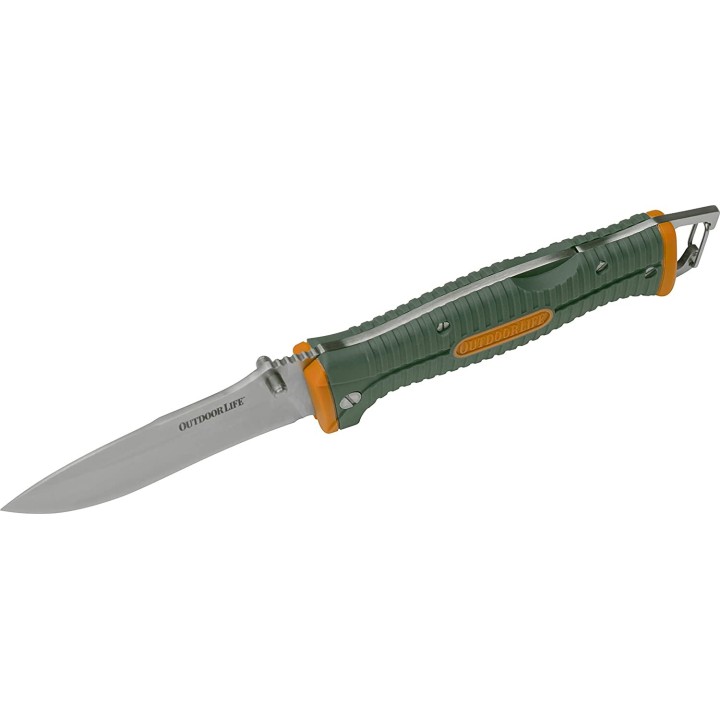 Couteau Outdoor Life Camping Folding Lame Acier 7Cr17MoV Manche FRN Etui Nylon OLFDR001OGN - Livraison Gratuite