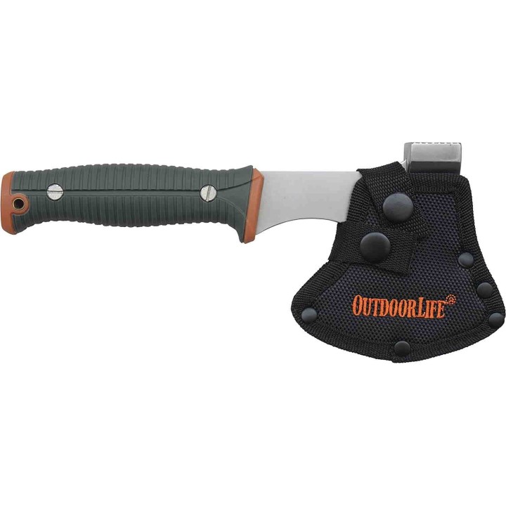 Hache Outdoor Life Axe Lame Acier 3Cr13 Manche FRN Etui Nylon OLAXE001OGN - Livraison Gratuite
