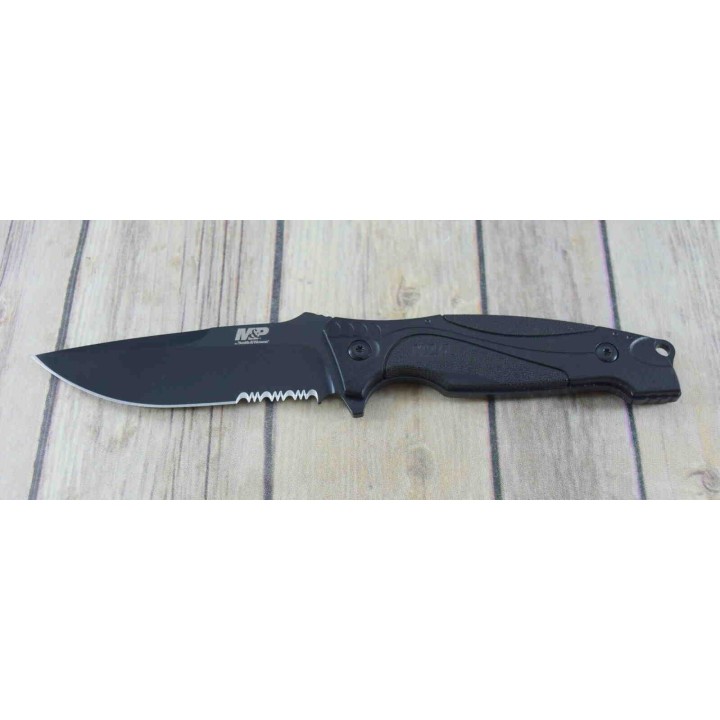 Couteau Smith&Wesson Tactical Military Police Lame 8Cr13MoV Manche FRN Etui Nylon SW1085880 - Livraison Gratuite