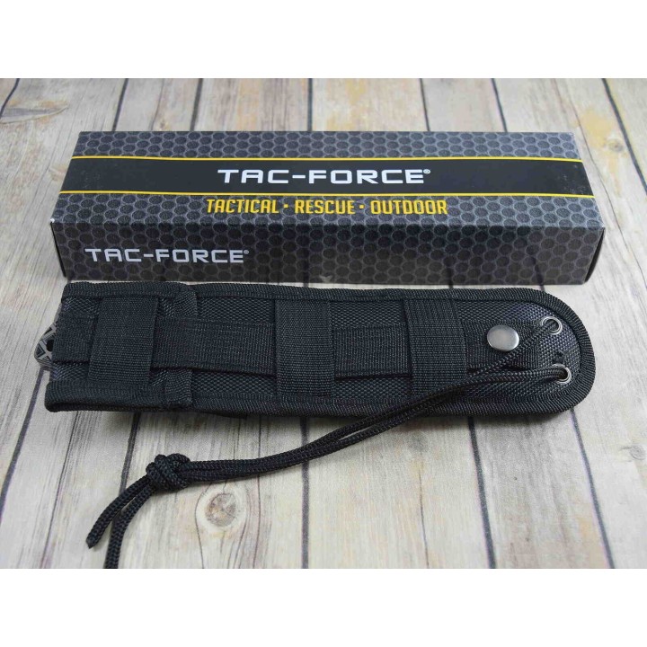 Couteau Bushcraft Tac Force Lame 3Cr13 Manche G10 Etui Nylon TFFIX008TN - Livraison Gratuite