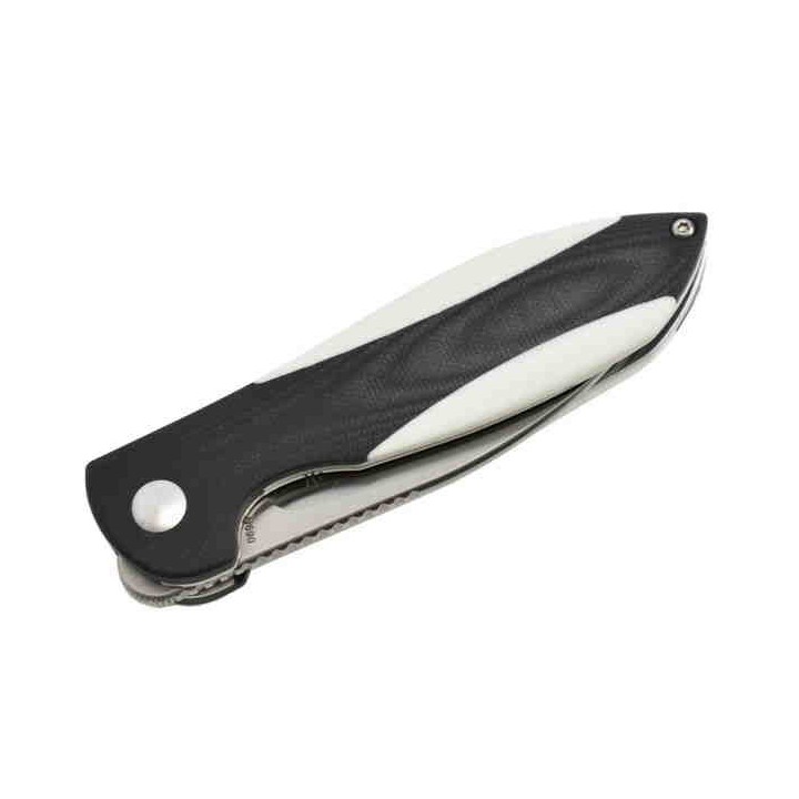 Couteau Kizer Vanguard Infinity Black & White Lame Acier N690 Manche G10 IKBS Linerlock CLip KIV3579N2 - Livraison Gratuite