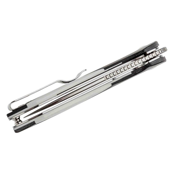 Couteau Kizer Vanguard Infinity Black & White Lame Acier N690 Manche G10 IKBS Linerlock CLip KIV3579N2 - Livraison Gratuite
