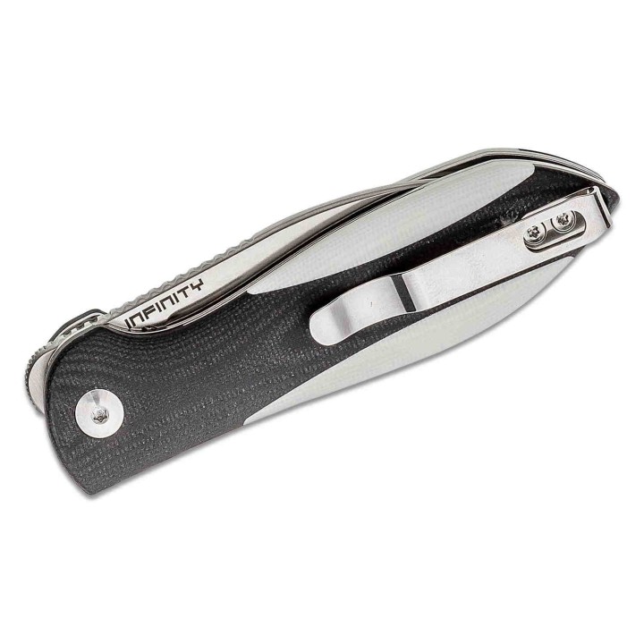 Couteau Kizer Vanguard Infinity Black & White Lame Acier N690 Manche G10 IKBS Linerlock CLip KIV3579N2 - Livraison Gratuite