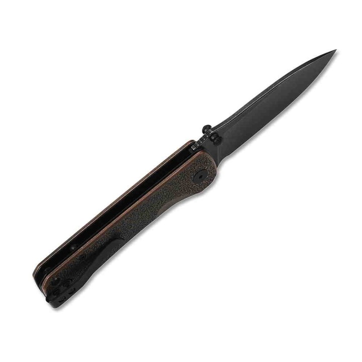 Couteau QSP Hawk Copper Lame Acier 14C28N Manche Cuivre IKBS Linerlock Clip QS131N - Livraison Gratuite