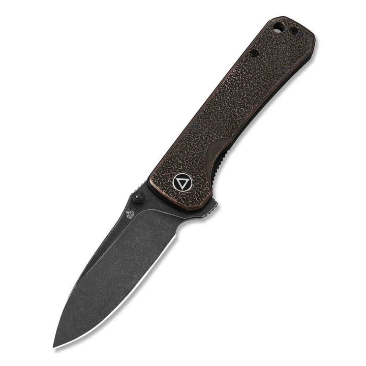 Couteau QSP Hawk Copper Lame Acier 14C28N Manche Cuivre IKBS Linerlock Clip QS131N - Livraison Gratuite