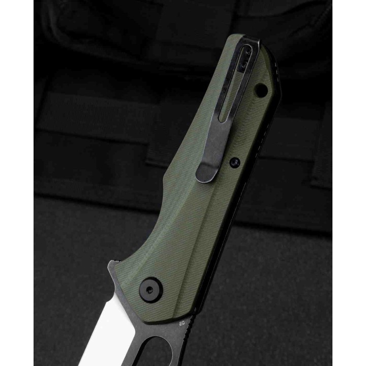 Couteau Bestech Operator Green Lame D2 Black/Satin Manche G10 Linerlock Clip BTKG36C - Livraison Gratuite