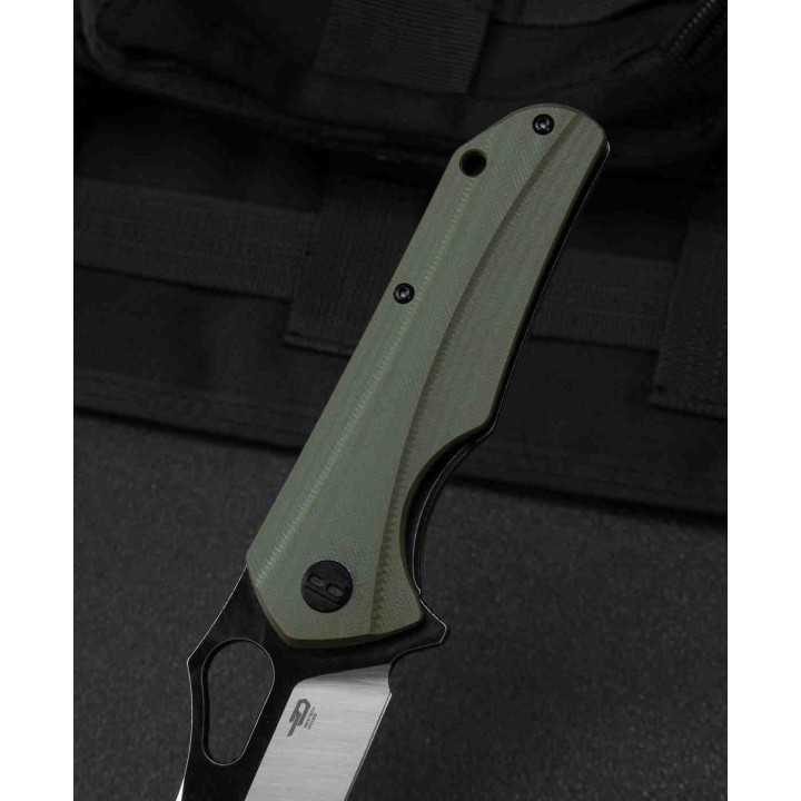 Couteau Bestech Operator Green Lame D2 Black/Satin Manche G10 Linerlock Clip BTKG36C - Livraison Gratuite