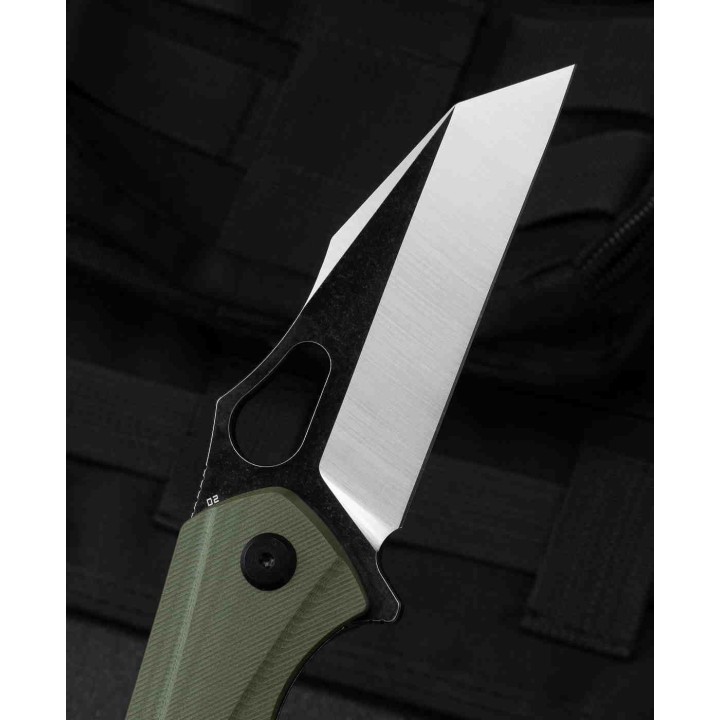 Couteau Bestech Operator Green Lame D2 Black/Satin Manche G10 Linerlock Clip BTKG36C - Livraison Gratuite