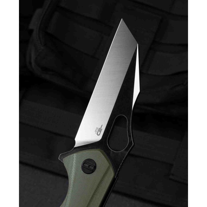 Couteau Bestech Operator Green Lame D2 Black/Satin Manche G10 Linerlock Clip BTKG36C - Livraison Gratuite