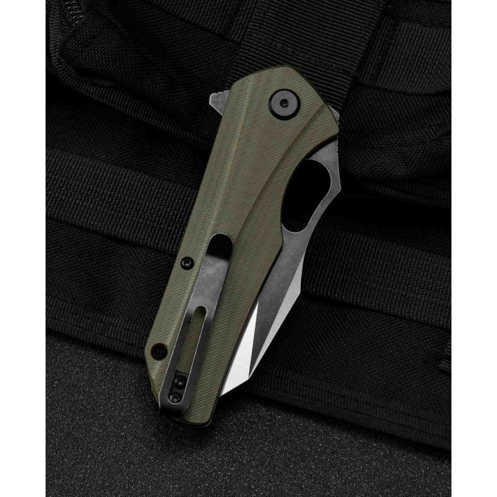 Couteau Bestech Operator Green Lame D2 Black/Satin Manche G10 Linerlock Clip BTKG36C - Livraison Gratuite