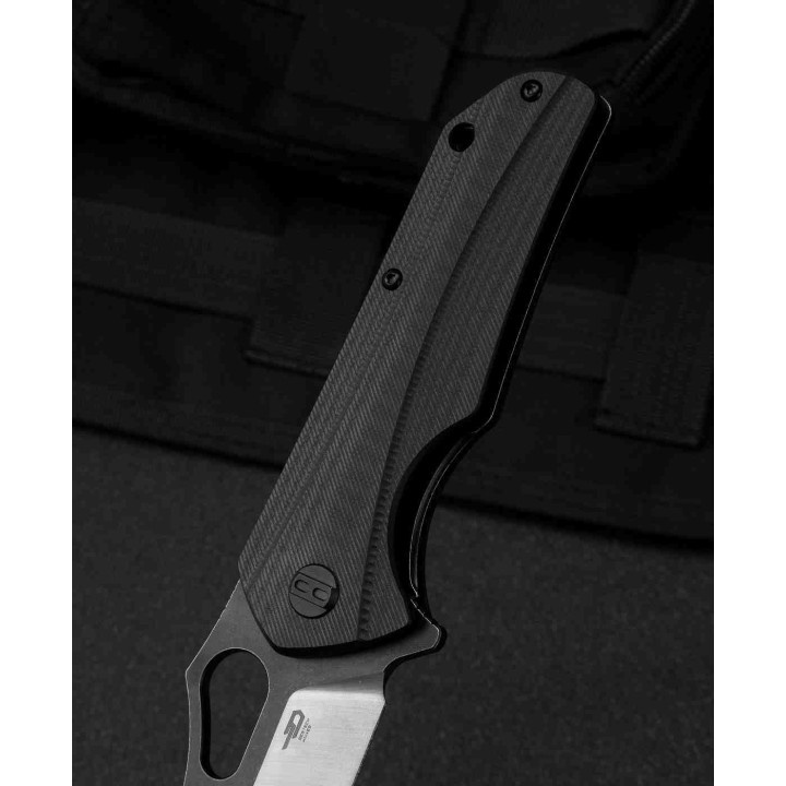 Couteau Bestech Operator Black Lame D2 Black/Satin Manche G10 Linerlock Clip BTKG36A - Livraison Gratuite