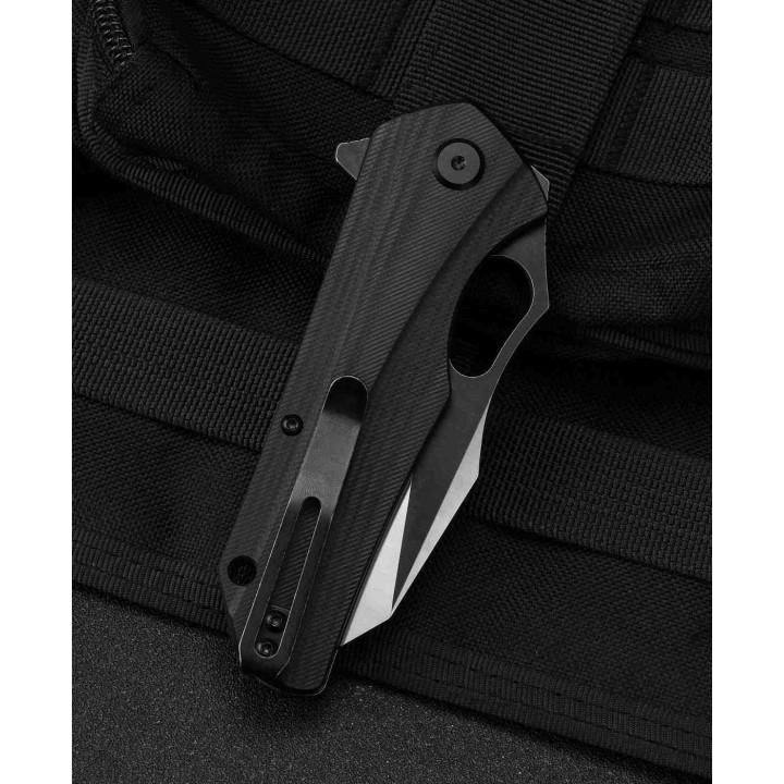 Couteau Bestech Operator Black Lame D2 Black/Satin Manche G10 Linerlock Clip BTKG36A - Livraison Gratuite