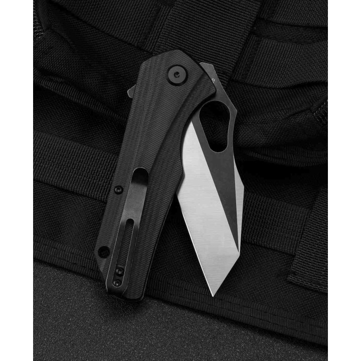 Couteau Bestech Operator Black Lame D2 Black/Satin Manche G10 Linerlock Clip BTKG36A - Livraison Gratuite