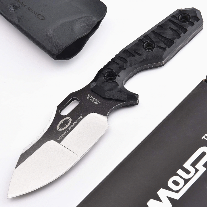 Couteau WithArmour Mammoth Lame Acier 440C Manche G10 Etui Kydex WAR034BK - Livraison Gratuite