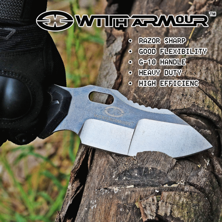 Couteau WithArmour Mammoth Lame Acier 440C Manche G10 Etui Kydex WAR034BK - Livraison Gratuite