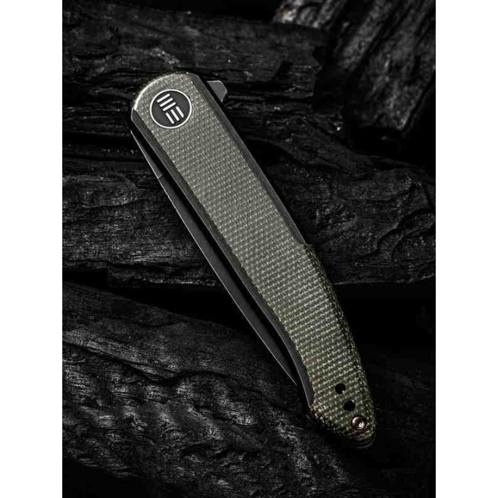 Couteau We Knife Smooth Sentinel Green Lame Acier CPM-20CV Manche Titane/Micarta IKBS Framelock WE200434 - Livraison Gratuite