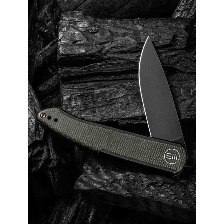 Couteau We Knife Smooth Sentinel Green Lame Acier CPM-20CV Manche Titane/Micarta IKBS Framelock WE200434 - Livraison Gratuite