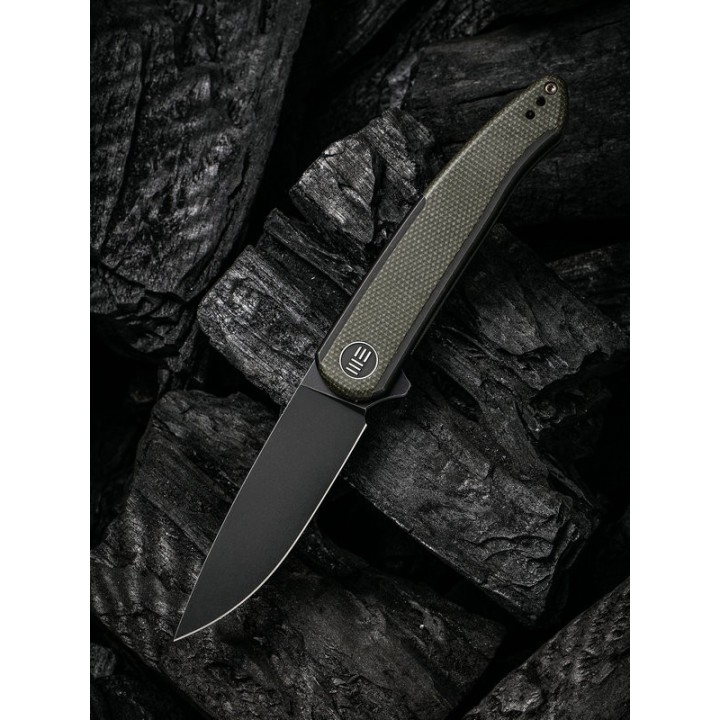 Couteau We Knife Smooth Sentinel Green Lame Acier CPM-20CV Manche Titane/Micarta IKBS Framelock WE200434 - Livraison Gratuite