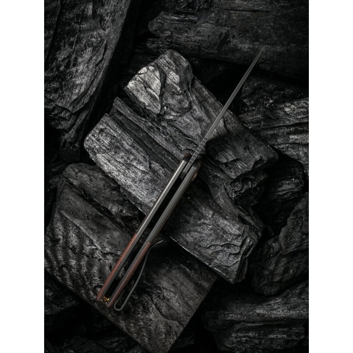 Couteau We Knife Smooth Sentinel Cuibourtia Lame Acier CPM-20CV Manche Titane/Bois IKBS Framelock WE200433 - Livraison Gratuite