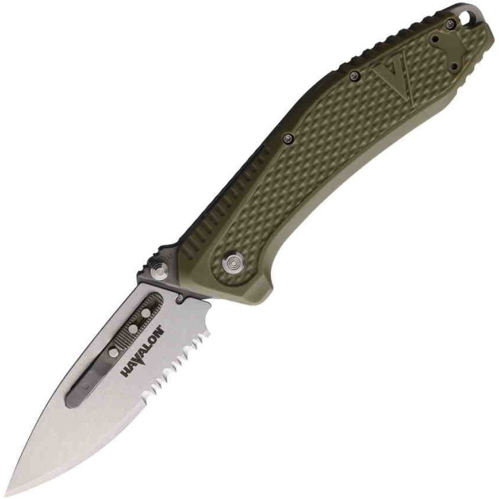 Couteau Havalon EDC REDI-Lock A/O Green Lames AUS-8 Manche Green Polymer Clip HVXTCREDIG - Livraison Gratuite