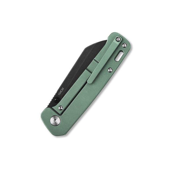 Couteau QSP Penguin Green Titane Lame Acier 154CM Black IKBS Framelock Clip QS130Y - Livraison Gratuite