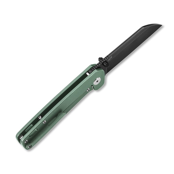 Couteau QSP Penguin Green Titane Lame Acier 154CM Black IKBS Framelock Clip QS130Y - Livraison Gratuite