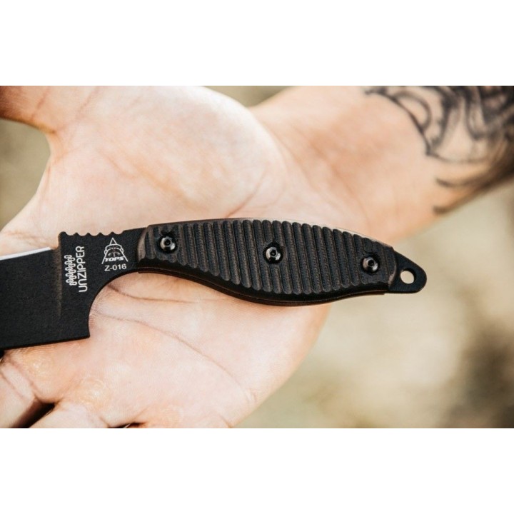 Couteau TOPS Unzipper Lame Acier Carbone 1095 Manche G10 Etui Kydex Made In USA TPUNZ01 - Livraison Gratuite