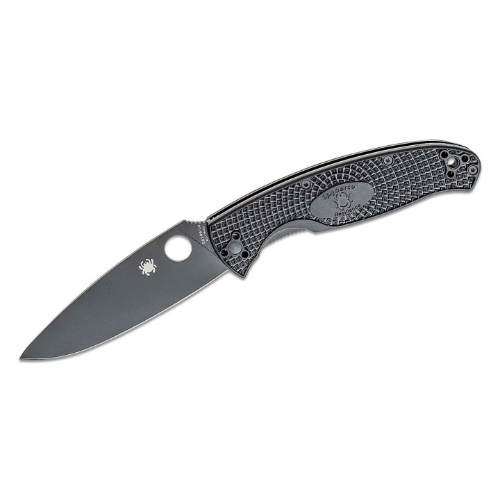 Couteau Spyderco Resilience Plain edge Black Lame Acier 8Cr13MoV Manche FRN Linerlock Clip SC142PBBK - Livraison Gratuite