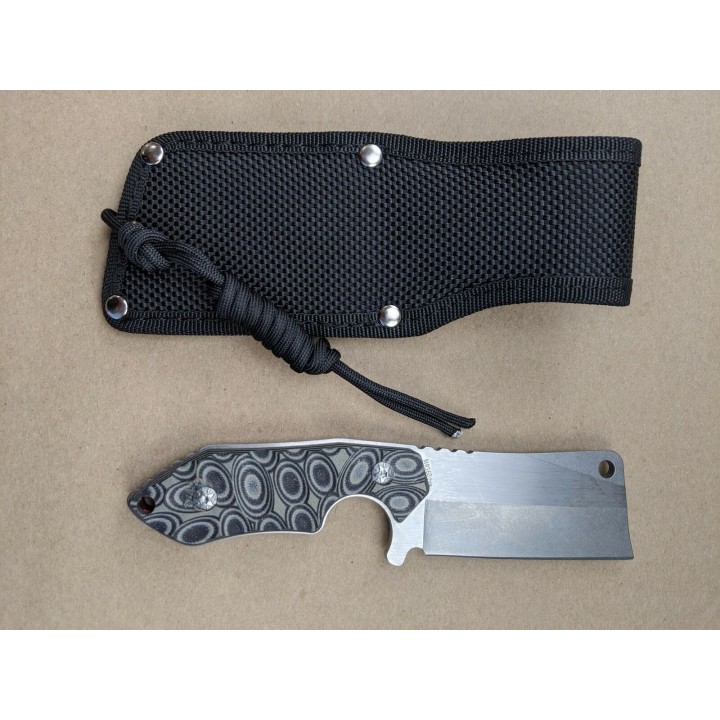 Couteau Couperet Marbles Cleaver Lame Acier Inox Manche G10 Etui Nylon MR560 - Livraison Gratuite