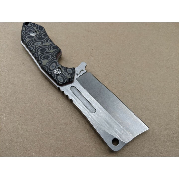 Couteau Couperet Marbles Cleaver Lame Acier Inox Manche G10 Etui Nylon MR560 - Livraison Gratuite
