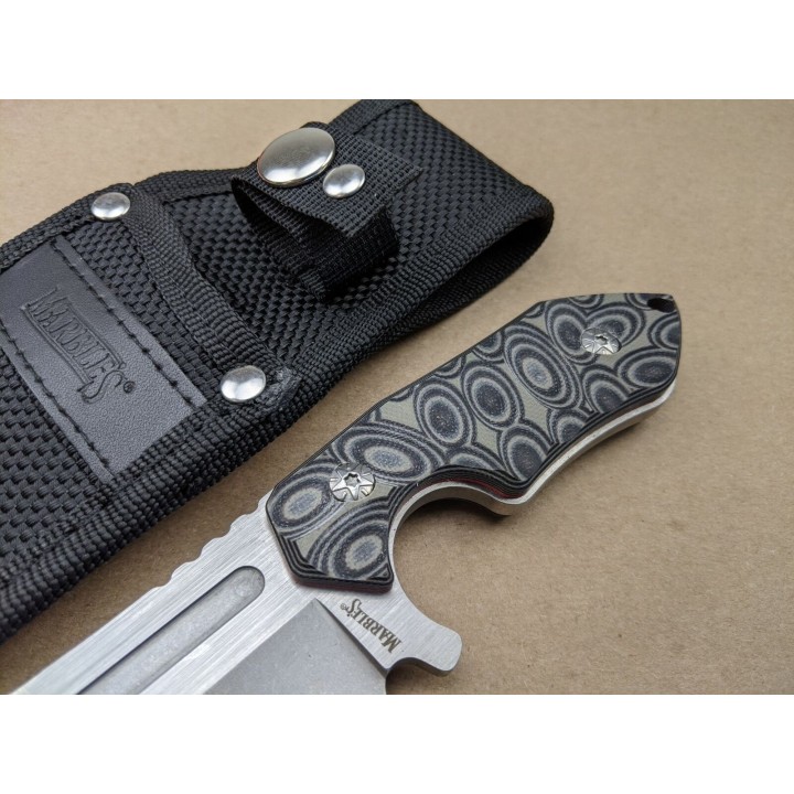Couteau Couperet Marbles Cleaver Lame Acier Inox Manche G10 Etui Nylon MR560 - Livraison Gratuite