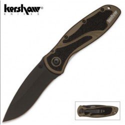 Couteau Kershaw Blur Olive Drab Lame acier 14C28N traitée Tungstène Manche Alu 6061-T6 Made USA KS1670OLBLK - Livraison Gratuite