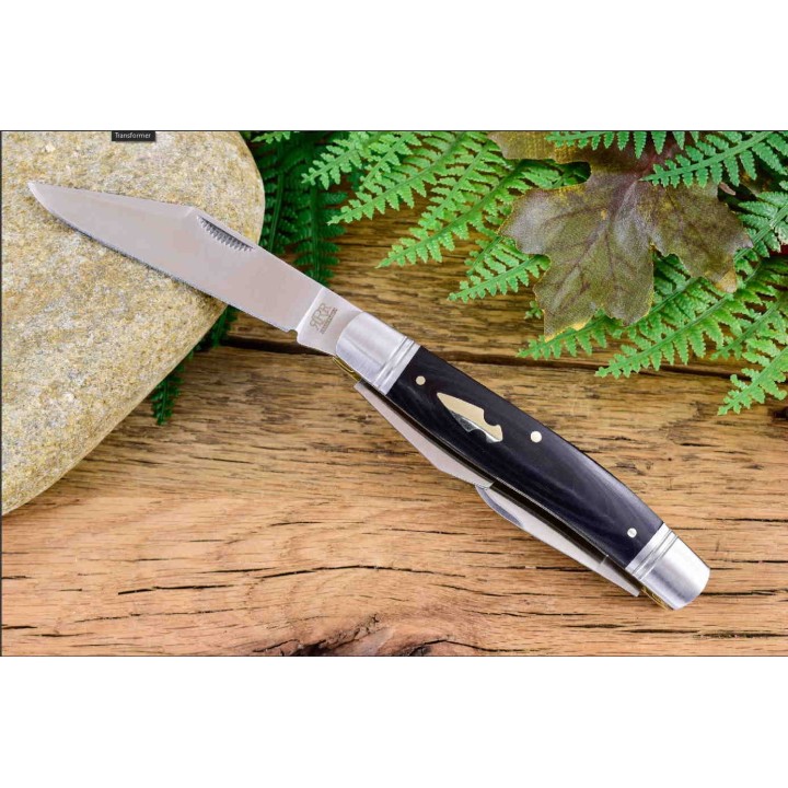 Couteau Rough Rider Reserve Common Stock 3 Lames Acier D2 Manche Micarta RRR008 - Livraison Gratuite